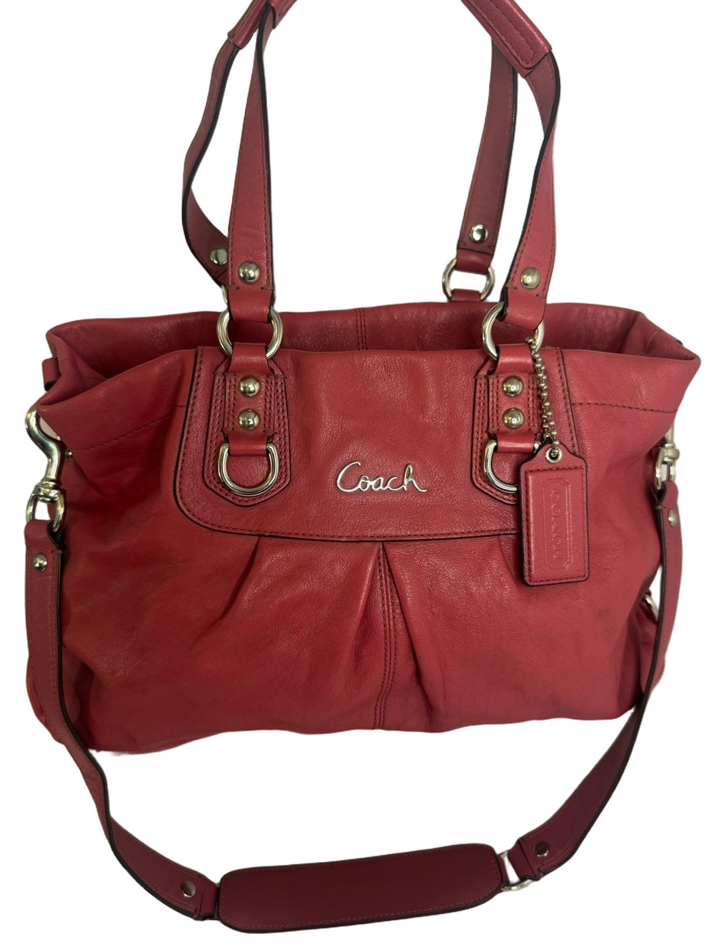 #425 Coach Ashley Leather Carryall Satchel Two-Way Bag